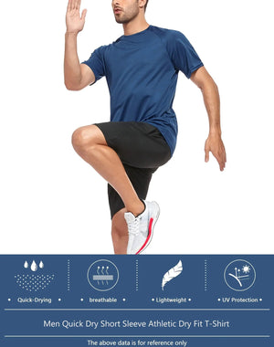 5 Pack Mesh Workout Shirts for Men Dry Fit Gym Shirts Quick Dry Athletic Short Sleeve T-Shirt Moisture Wicking X - Large 1 Black 1 Gray 1 White 1 Blue 1 Green - Rieworkes