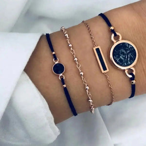 5 - piece Bohemian Shell Moon Charm Bracelet Set for Women - Rieworkes