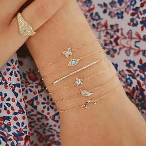 5 - piece Bohemian Shell Moon Charm Bracelet Set for Women - Rieworkes