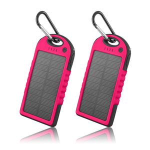 5000mAh Solar Power Bank Phone Charger (2 - Pack) - Rieworkes