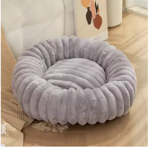 High Weight Pet Nest Straight Rabbit Plush Mat Round Long Hair Cat Nest Warm Winter Dog Bed Kennel Mimarta