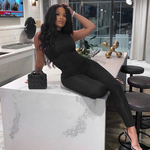 2020 Women's Sleeveless High-Waist Jumpsuit Mimarta