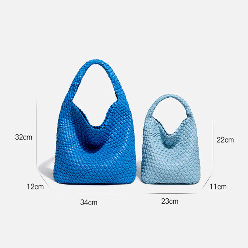 Hand-woven Bucket Soft Leather Bag for Women Rieworkes