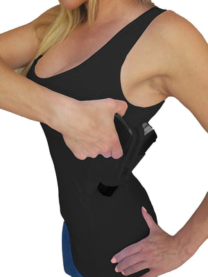 AC UNDERCOVER Womens Concealed Carry Tank Top - Compression Clothing with Holster - Stylish and Secure Gun Holster Shirt for Women - Tactical and Everyday Use - Size Small 1 Pack Black Mimarta