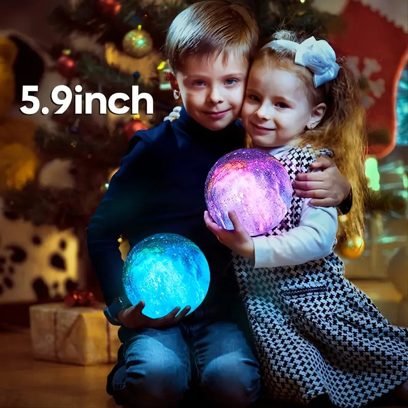 16-Color 3D LED Moon Light with Stand - Night Light Mimarta