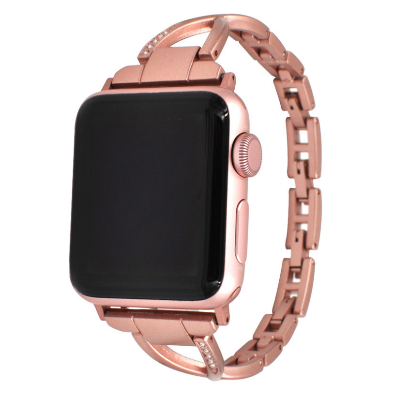 Apple Watch Band X-Type Stainless Steel with Diamonds Mimarta