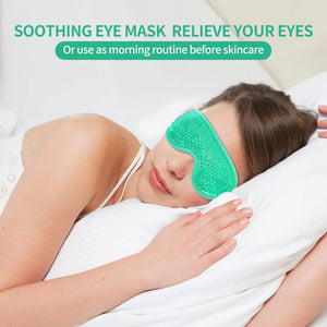 2PCS Gel Eye Mask Reusable Hot Cold Therapy Gel Bead Eye Mask for Puffiness /Dark Circles/Eye Bags /Dry Eyes/Headaches/Migraines/Stress Relief, Cooling Eye Mask Hot/Cold Compress Eye Mask (Green) Green Rieworkes