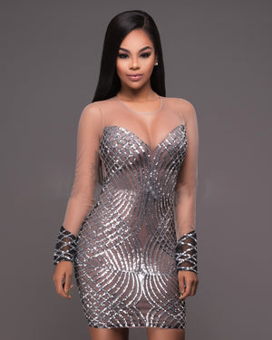 Sequin Mesh Patchwork Short Jumpsuit Dress Mimarta