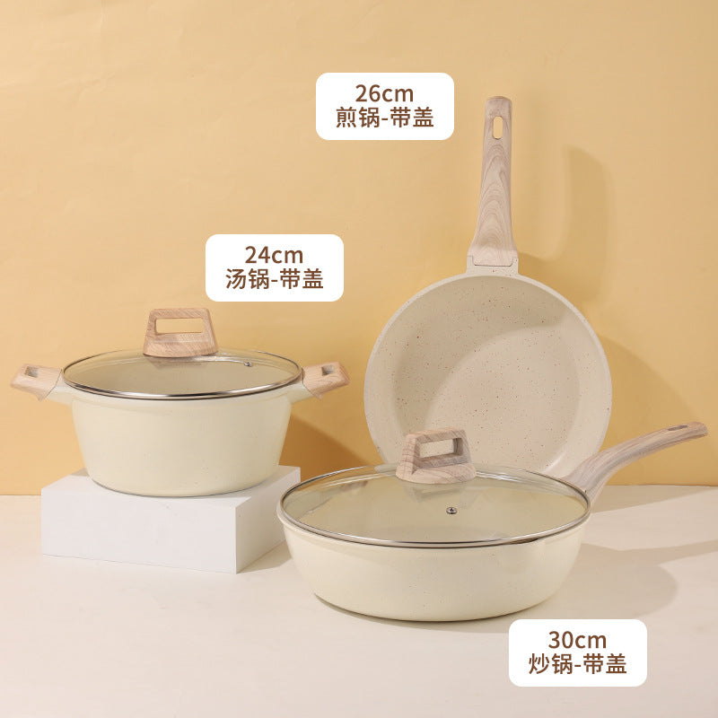 Non-Stick Stone Cookware Set - 4 Pieces for Home Use Mimarta