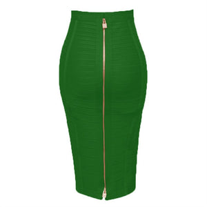 Sexy Solid Color Zipper Bodycon Dress Mimarta