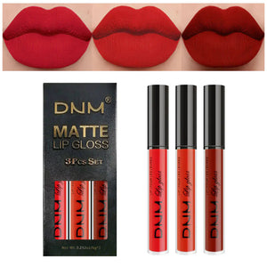 DNM Non-Stick Lip Gloss 3-Piece Set - Matte Metallic Mimarta