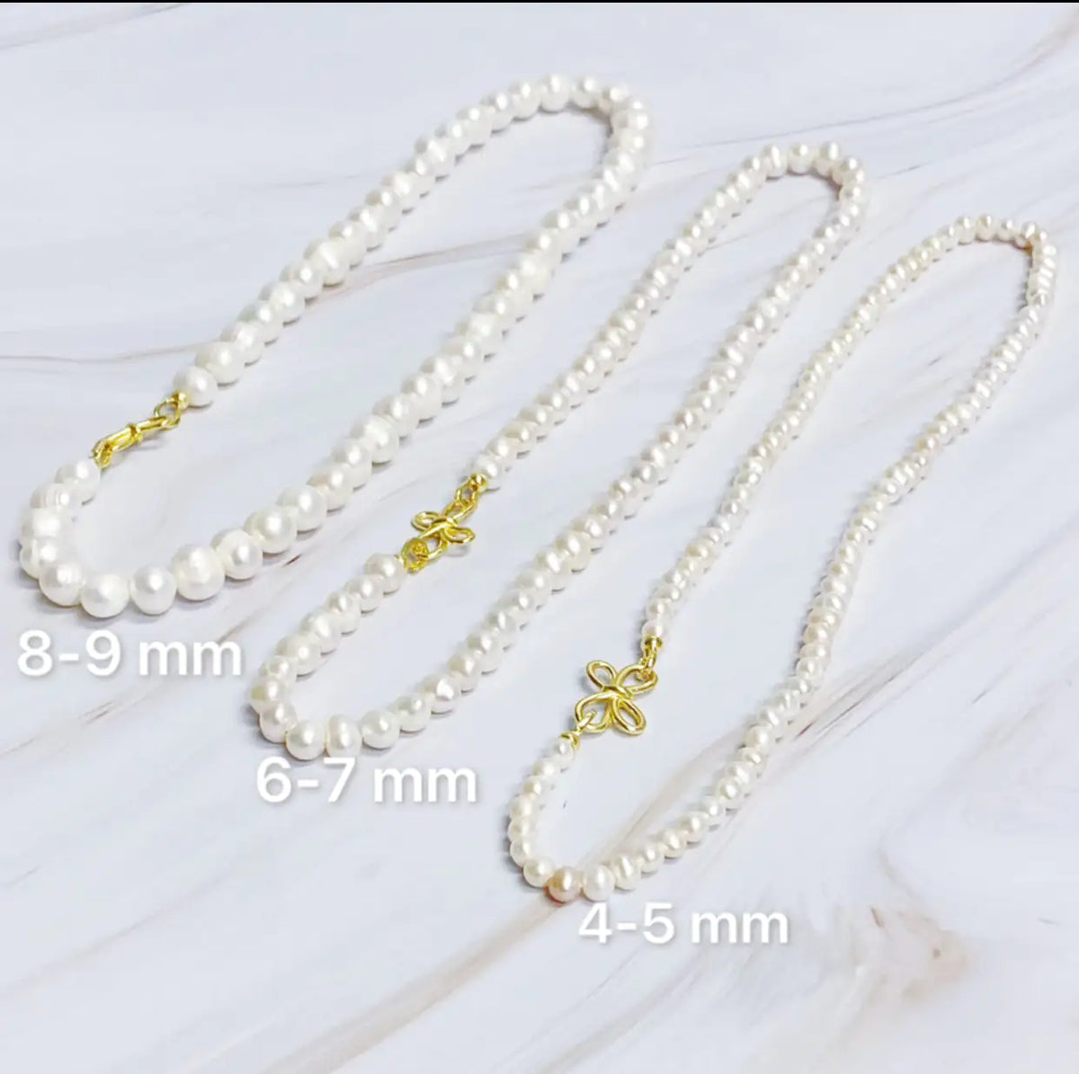 Clover Clasp Genuine Pearl Necklace Rieworkes
