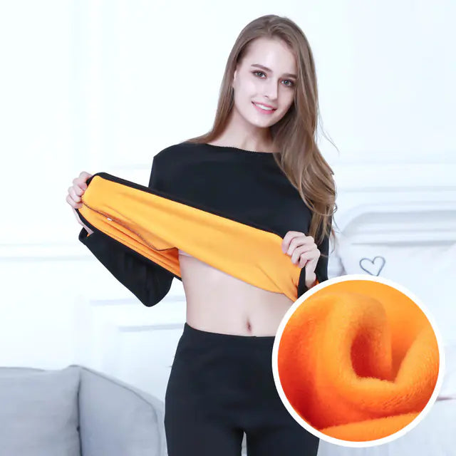 Women's Thick Velvet Thermal Underwear Set for Winter Mimarta