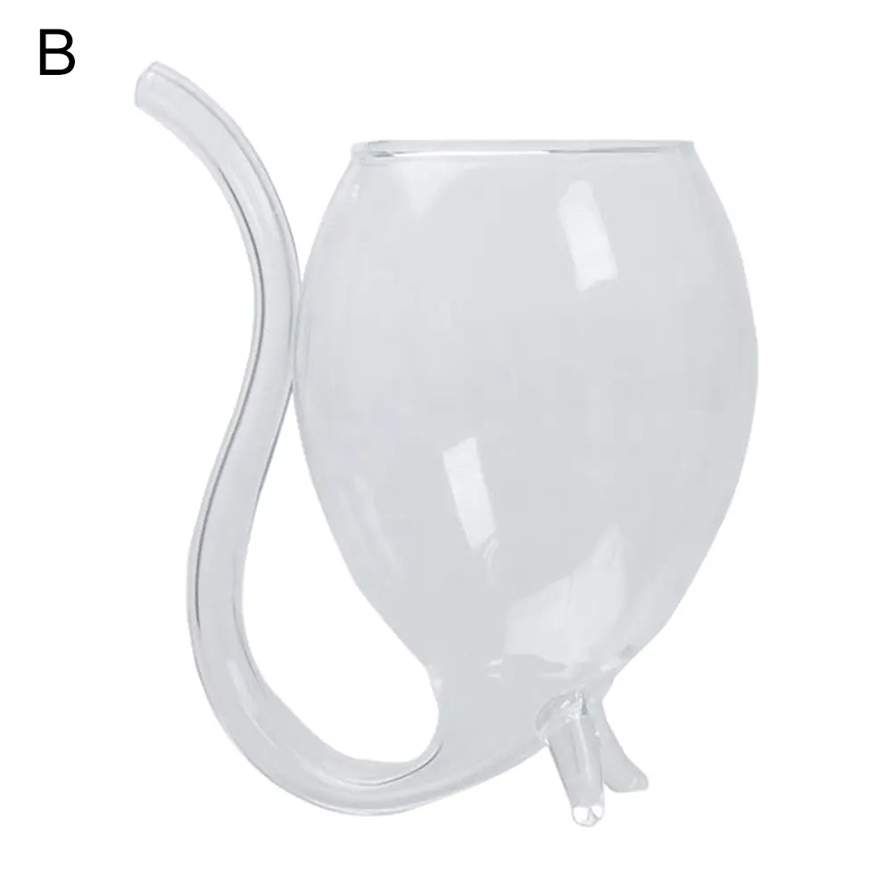 Creative Transparent Glass Vampire Wine Cup with Straw Mimarta