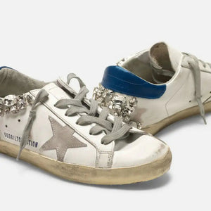 Star Old White Shoes with Diamonds Rieworkes