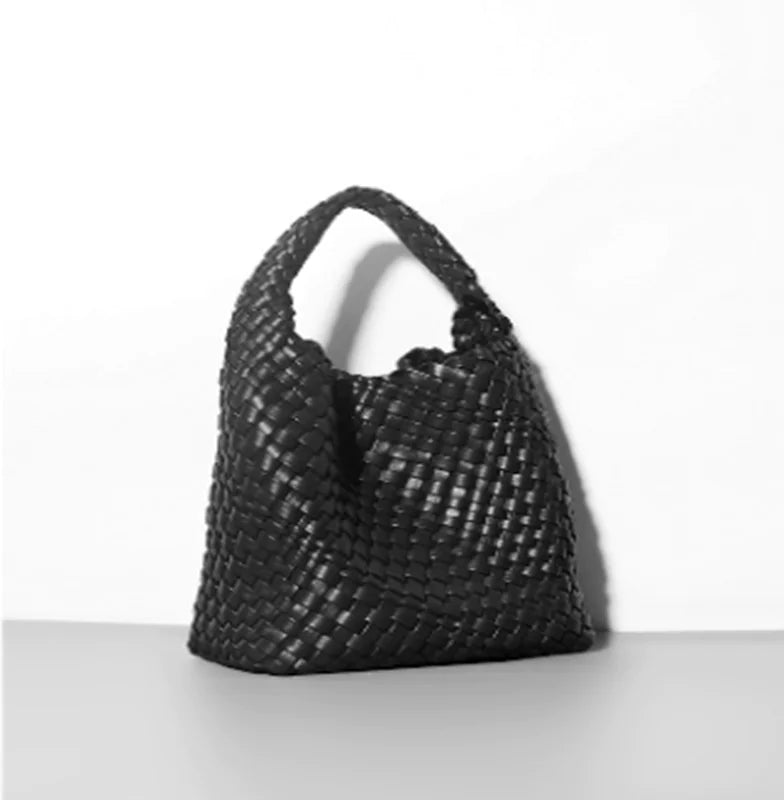 Hand-woven Bucket Soft Leather Bag for Women Rieworkes