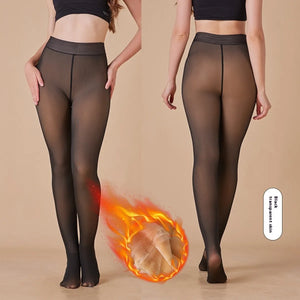 Sheer Fleece-Lined Leggings Mimarta