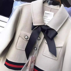 Audrey Hepburn Style Wool Blend Long Dress Coat Mimarta