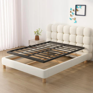 Upcanso King Box Spring Bed Base 2 Inch Low Profile Metal Box Spring King Bunkie Board 2 Inch 3000 Lbs Max Weight Capacity Mattress Foundation Noise-Free Easy Assembly Rieworkes
