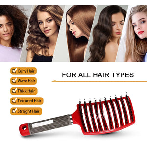 Hairstreaq Detangling Brush, Wet Dry Detangler Hair Brushes, Vented Detangling Brush, Fast Drying Styling Massage Hairbrush for Women & Kids’ Long, Thick, Thin, Curly & Tangled Hair (Pink) Pink Rieworkes