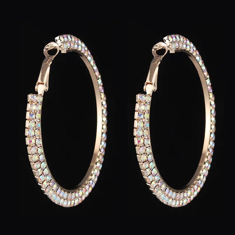 Luxury Round Crystal Hoop Earrings for Women Mimarta
