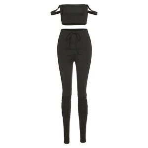 Summer Women's Casual Outfit with Off-Shoulder Design Mimarta