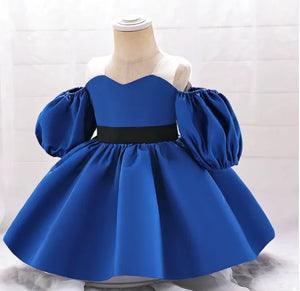 Party Festival Costumes Girls Puff Sleeve Baptism Dress Rieworkes
