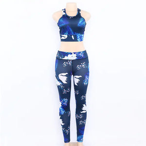 Women's Floral Print Yoga Set - Bra & Leggings Outfit Mimarta