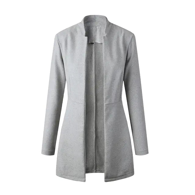 White Women's Blazer Jacket for Formal Work Fashion Mimarta
