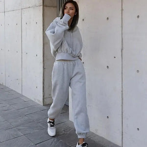 Women Warm Hoodie and Pants Set Rieworkes