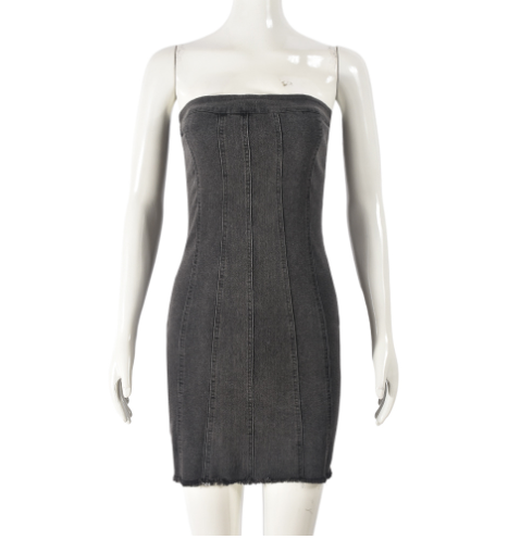 "Sexy Backless Strapless Denim Dress" Mimarta