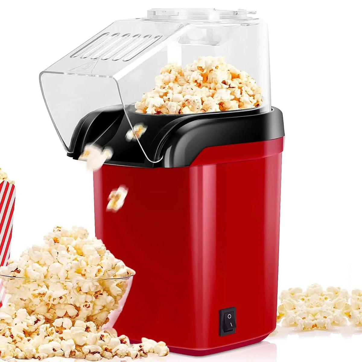 5Core Popcorn Machine 16 Cup Hot Air Popper Mini Portable Electric Pop Corn Maker RED - Rieworkes