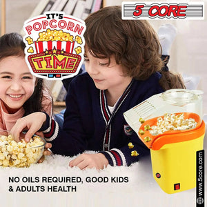 5Core Popcorn Machine 16 Cup Hot Air Popper Mini Portable Electric Pop Corn Maker YELLOW - Rieworkes