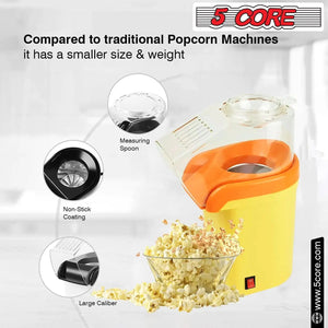5Core Popcorn Machine 16 Cup Hot Air Popper Mini Portable Electric Pop Corn Maker YELLOW - Rieworkes