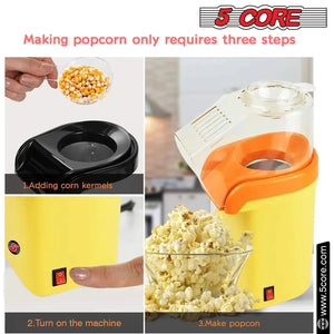 5Core Popcorn Machine 16 Cup Hot Air Popper Mini Portable Electric Pop Corn Maker YELLOW - Rieworkes
