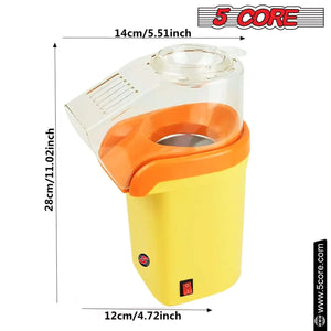 5Core Popcorn Machine 16 Cup Hot Air Popper Mini Portable Electric Pop Corn Maker YELLOW - Rieworkes