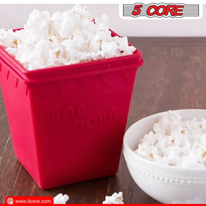 5Core Silicone Popcorn Maker Bowl Microwave BPA Free and Dishwasher Safe Hot Air Kernel Popper - Rieworkes