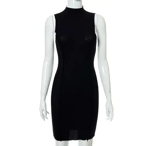 Ribbed Sleeveless Bodycon Summer Dresses For Women Rieworkes