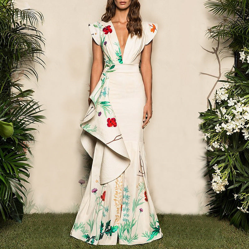 Sexy Deep V Mermaid Evening Dress for Women Mimarta