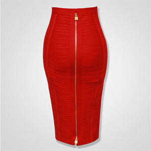 Sexy Solid Color Zipper Bodycon Dress Mimarta