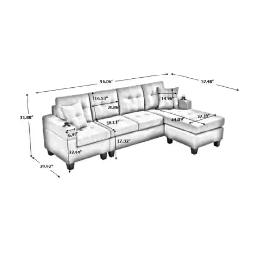 Fabric Sectional Sofa Rieworkes