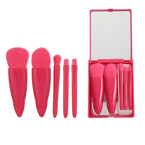 5PCS Soft Fluffy Makeup Brushes Set With Mirror - Rieworkes