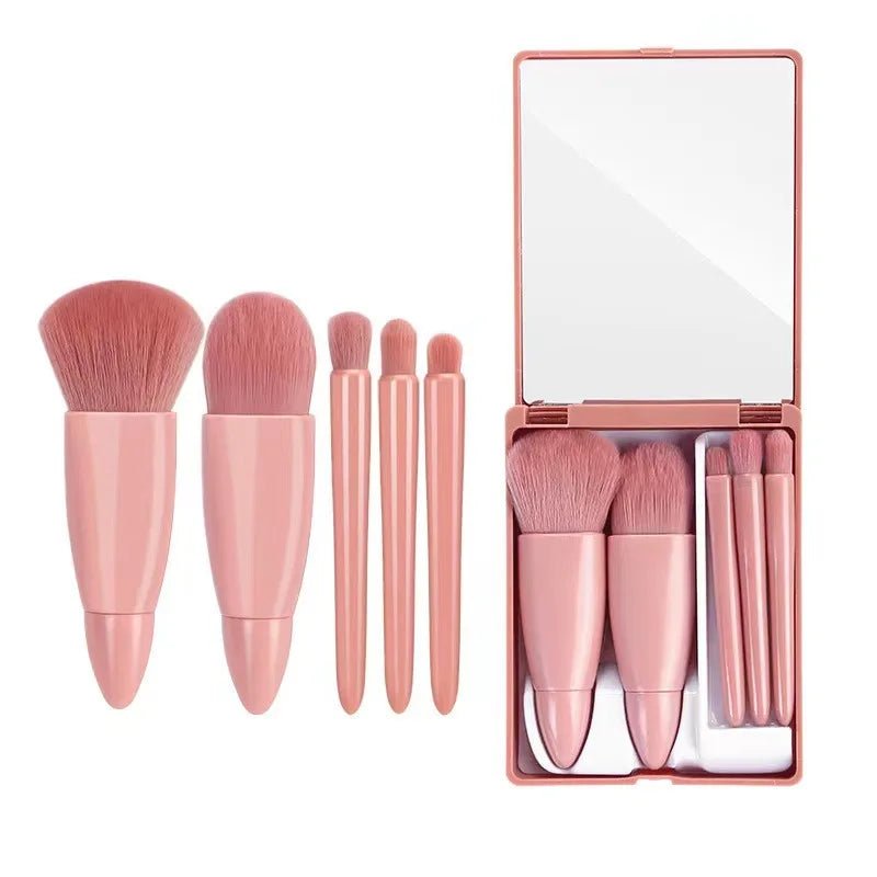 5PCS Soft Fluffy Makeup Brushes Set With Mirror - Rieworkes