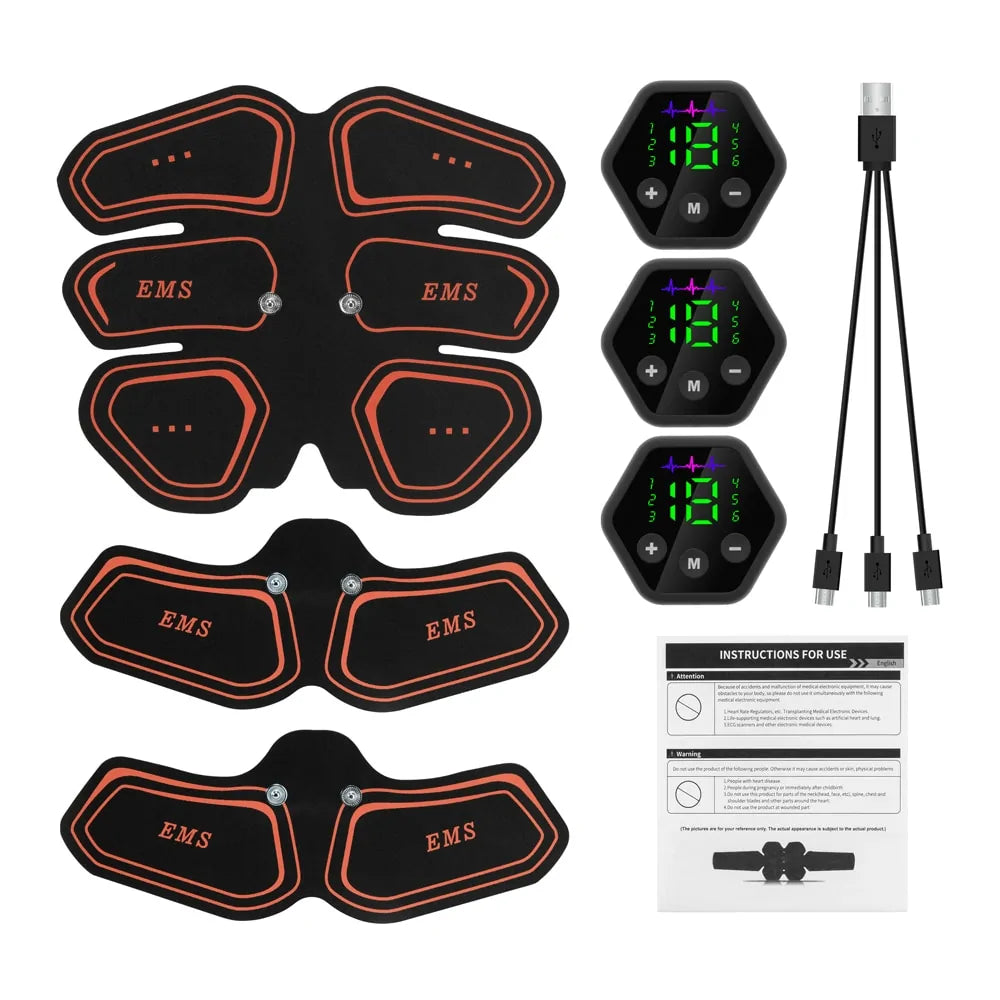 EMS Abdominal &amp; Hip Trainer Toner: USB Fitness Gear for Home Gym Rieworkes
