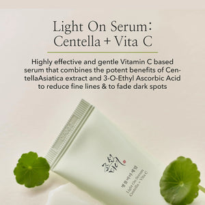 Beauty of Joseon Light On Serum Vitamin C Centella Dark Spot Fine Lines Pigmentation Correcting Serum, Hydrating Moisturizer, Korean Skin Care for Men and Women, 30ml, 1 fl.oz Rieworkes