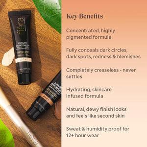 Fièra Luxury Concealer with Anti-Aging - All Day Coverage for Dark Circles, Fine Lines, Wrinkles & Spots - Caramel, 0.5 Ounce 0.5 Fl Oz (Pack of 1) 4W Caramel Rieworkes
