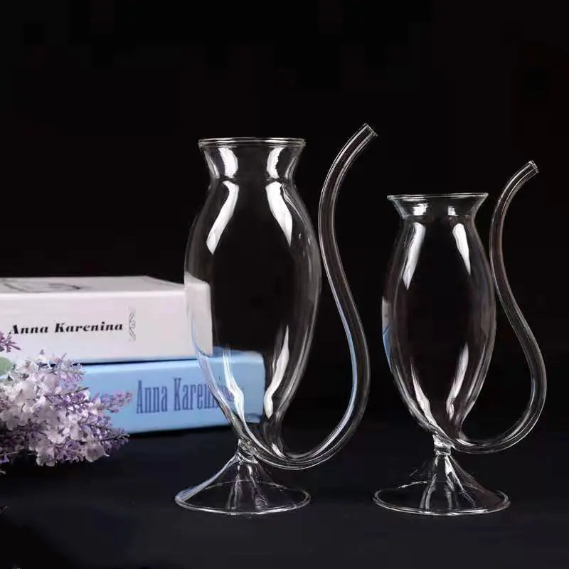 Creative Transparent Glass Vampire Wine Cup with Straw Mimarta