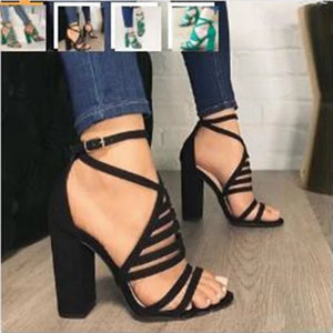 Cut Buckle High Heels Strap Shoes Rieworkes
