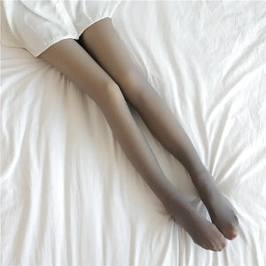 Fake Translucent Plus Size Leggings Fleece Lined Tights Fall And Winter Warm Fleece Pantyhose Women Fleece Lined Pantyhose Thermal Winter Tights Mimarta