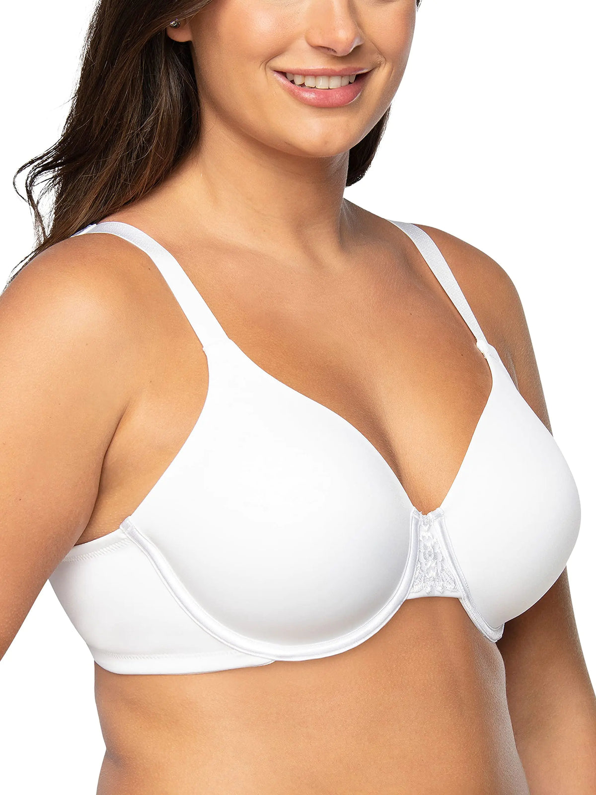 Vanity Fair Women's Full Figure Beauty Back Smoothing Bra, 4 Way Stretch Fabric, Lightly Lined Cups Up to H Underwire Underwire - White 34G Rieworkes